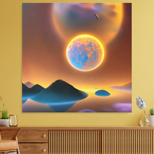 Moonlandschapskunst Canvas Afdruk (Insitu (Woonkamer))