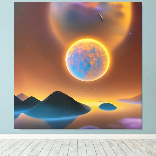 Moonlandschapskunst Canvas Afdruk (Insitu (Houten vloer))