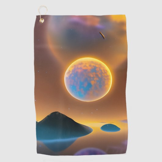 Moonlandschapskunst Golfhanddoek (Voorkant)