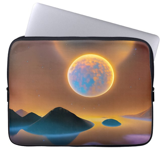 Moonlandschapskunst Laptop Sleeve (Voorkant)