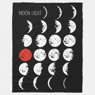 MOONLICHT wit en rood + uw ideeën Fleece Deken