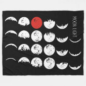 MOONLICHT wit en rood + uw ideeën Fleece Deken (Voorkant (Horizontaal))