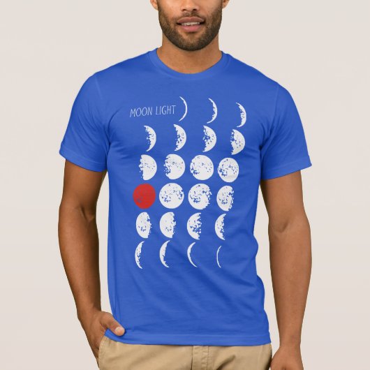 MOONLICHT wit en rood + uw ideeën T-shirt (Voorkant)