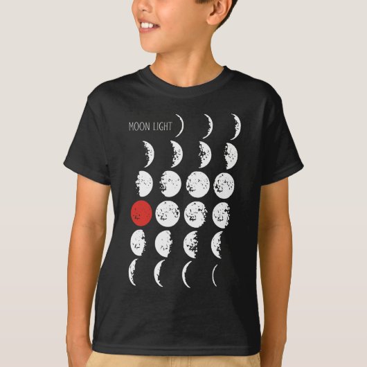 MOONLICHT wit en rood + uw ideeën T-shirt (Voorkant)