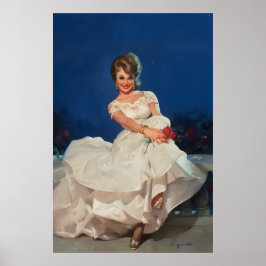 Moonlight and Roses 1965 Vintage Stijl Elvgren Poster