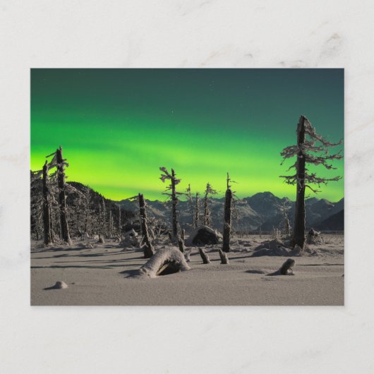 Moonlight Aurora Briefkaart (Voorkant)