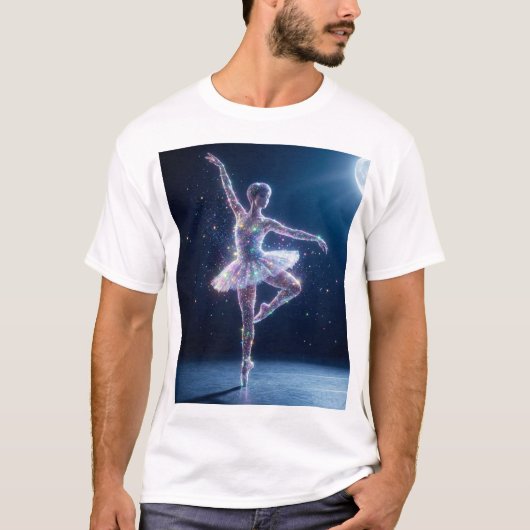 Moonlight Ballerina – Dance of Starlit Grace T-shirt (Voorkant)