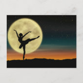 Moonlight Ballet Silhouette Dancer Briefkaart (Voorkant)