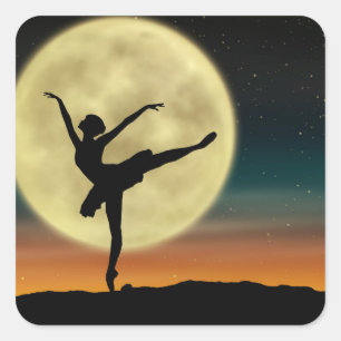 Moonlight Ballet Vierkante Sticker