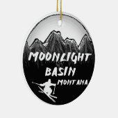 Moonlight Basin Montana skiër Keramisch Ornament (Rechts)