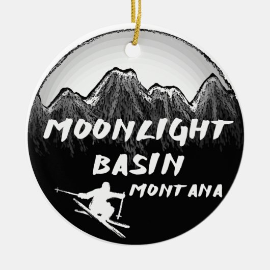 Moonlight Basin Montana skiër Keramisch Ornament (Voorkant)