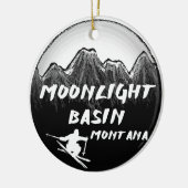 Moonlight Basin Montana skiër Keramisch Ornament (Links)