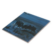 Moonlight Battle (waterbuffelgevechten) Tegeltje (Zijkant)