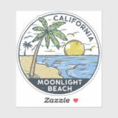 Moonlight Beach San Diego California Sticker (Vel)