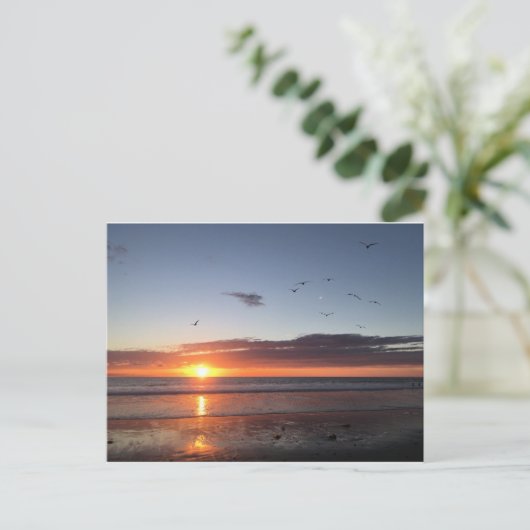 Moonlight Beach Sunset Briefkaart (Staand voorkant)