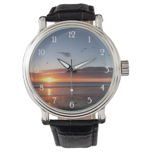 Moonlight Beach Sunset Horloge