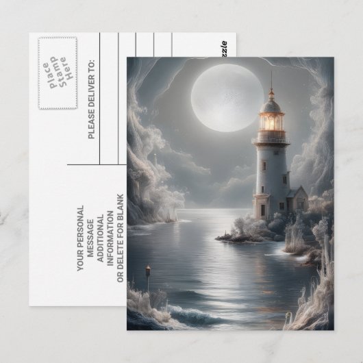 Moonlight Beacon aan de kust Briefkaart (Voorkant / Achterkant)