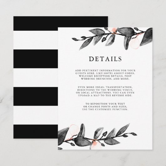 Moonlight Bloom | Bijsluiting voor trouwgastengege Kaart (Voorkant / Achterkant)