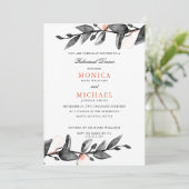 Moonlight Bloom | botanische huwelijksrepetitie di Kaart (Staand voorkant)