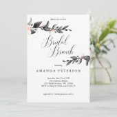 Moonlight Bloom | Calligrafische Bruidsbrunch Kaart (Staand voorkant)