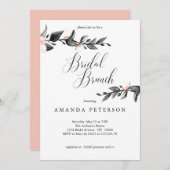 Moonlight Bloom | Calligrafische Bruidsbrunch Kaart (Voorkant / Achterkant)