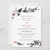 Moonlight Bloom | Moderne botanische bruiloft Kaart (Voorkant)