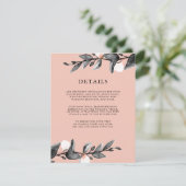 Moonlight Bloom | trouwgastengegevens roze Kaart (Staand voorkant)