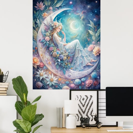 Moonlight Blossom Fairy Poster (Thuiskantoor)
