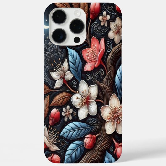 Moonlight Blossoming Cherry Tree Design Case-Mate iPhone Case (Achterkant)