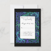 Moonlight Blue Celtic Animals Design Wedding RSVP (Voorkant)