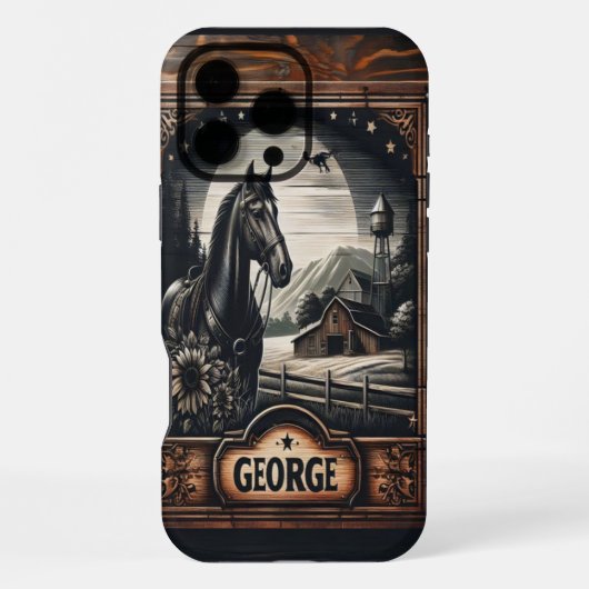 Moonlight Boerderij iPhone Hoesje (Achterkant)