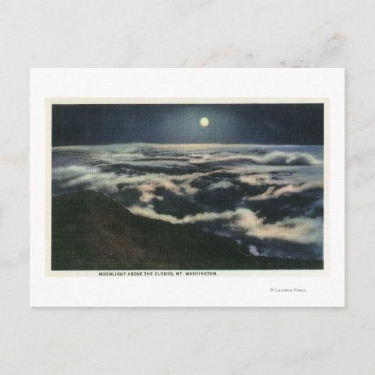 Moonlight boven de wolken op Mount Washington Briefkaart (Voorkant)
