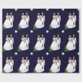 Moonlight bruid en bruidegom bruiloft cadeaupapier (Vlak)