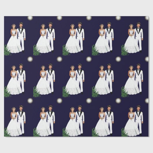 Moonlight bruid en bruidegom bruiloft cadeaupapier (Vlak)