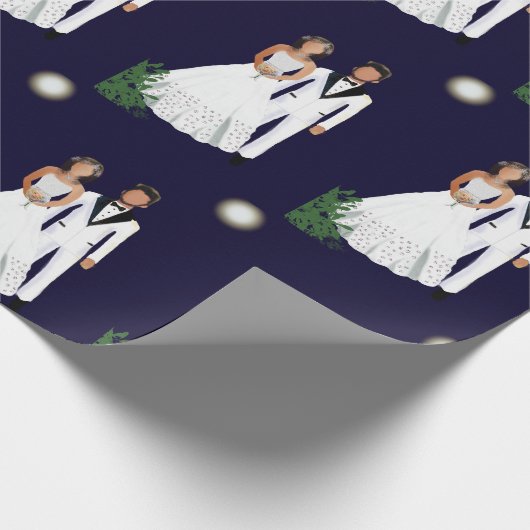 Moonlight bruid en bruidegom bruiloft cadeaupapier (Hoek)