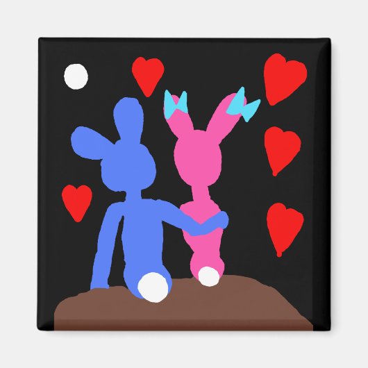 Moonlight Bunnies Magnet (Voorkant)