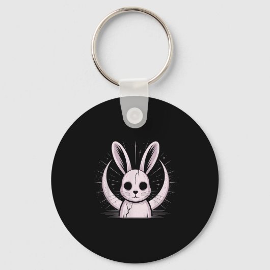 Moonlight Bunny Nge Alt Rabbit Horror Witch Moon C Sleutelhanger (Voorkant)