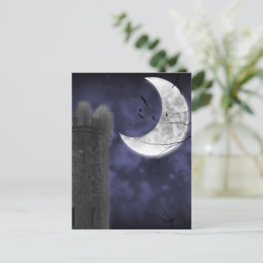 Moonlight Castle Gothic Fantasy Briefkaart (Staand voorkant)