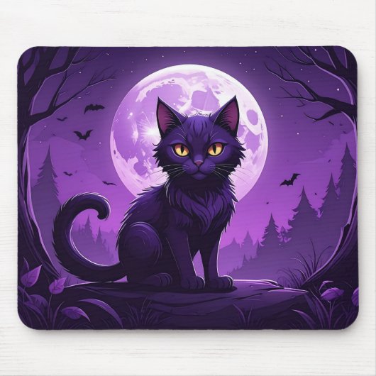 Moonlight Cat Mousepad Muismat (Voorkant)