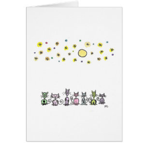 Moonlight Cats Waterverf Sketch