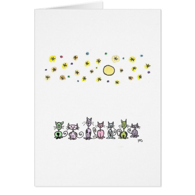 Moonlight Cats Waterverf Sketch (Voorkant)