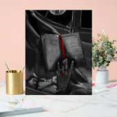 Moonlight Charcoal Book Lover Crimson Wall Art Acryl Bord (Huwelijk)