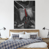 Moonlight Charcoal Book Lover Crimson Wall Art Canvas Afdruk (Insitu (Slaapkamer))