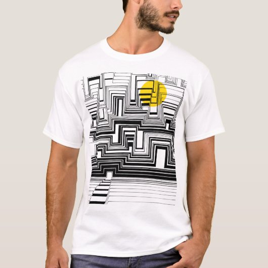 Moonlight City Doodle Art T-Shirt (Voorkant)