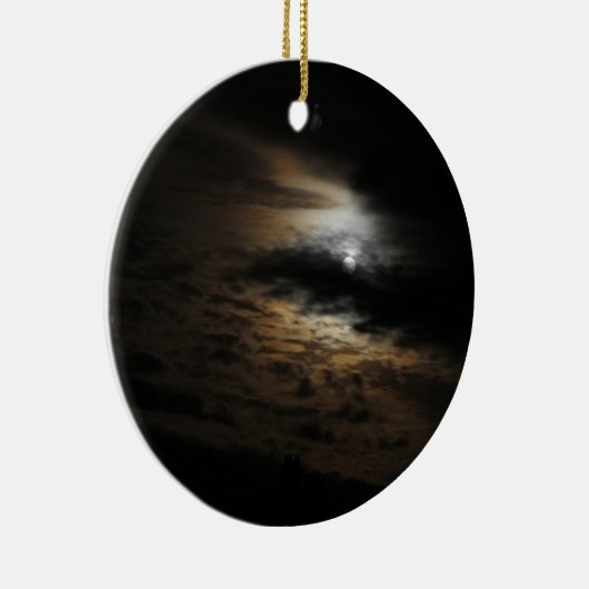 Moonlight Clouds Night Sky Keramisch Ornament (Rechts)