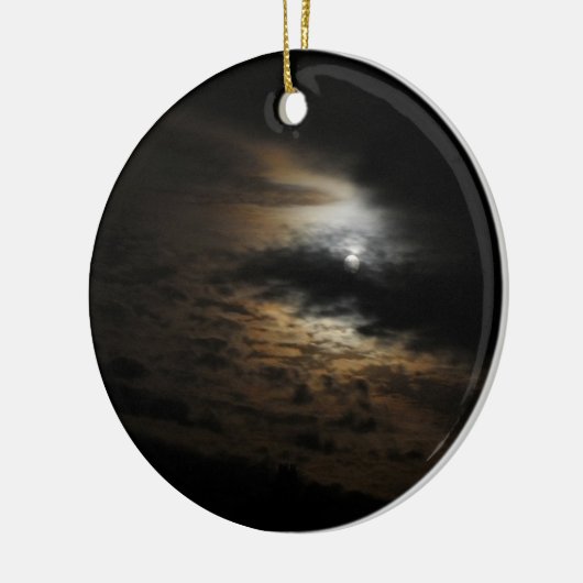 Moonlight Clouds Night Sky Keramisch Ornament (Links)