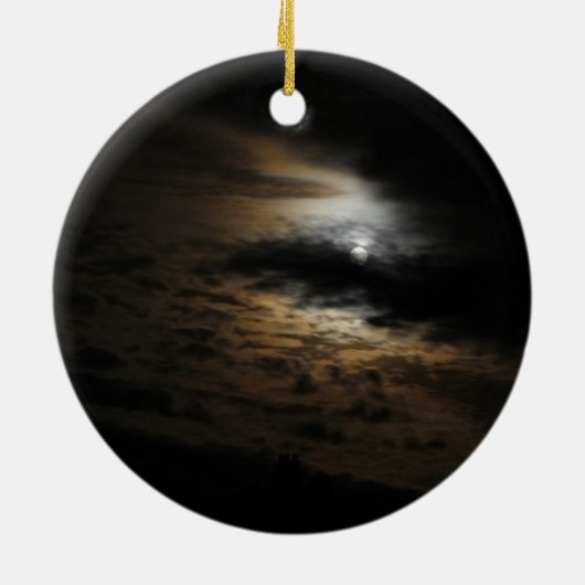 Moonlight Clouds Night Sky Keramisch Ornament (Achterkant)