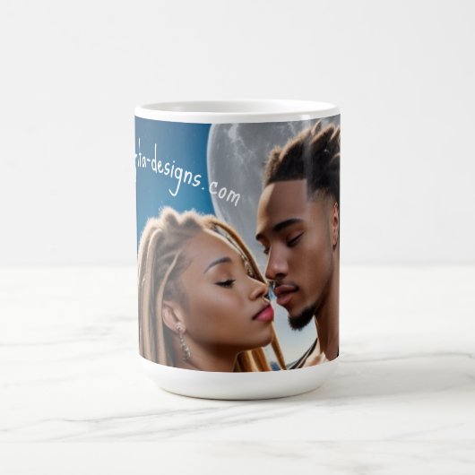 Moonlight Couple Love Mug – Romantic Digital Art  Koffiemok (Center)