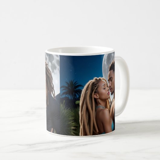 Moonlight Couple Love Mug – Romantic Digital Art  Koffiemok (Voorkant rechts)