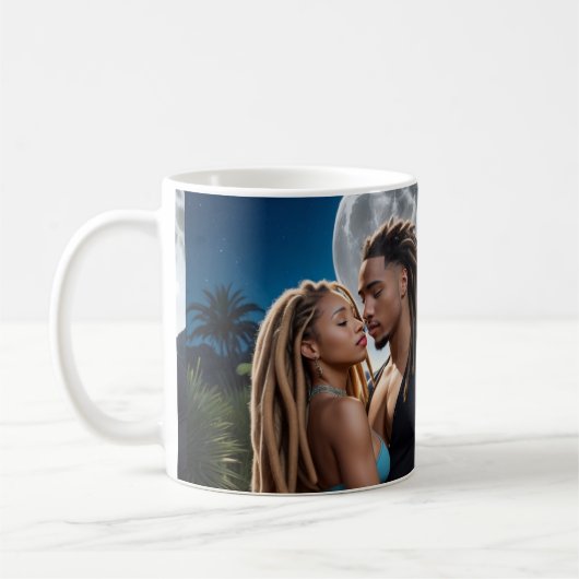 Moonlight Couple Love Mug – Romantic Digital Art  Koffiemok (Links)